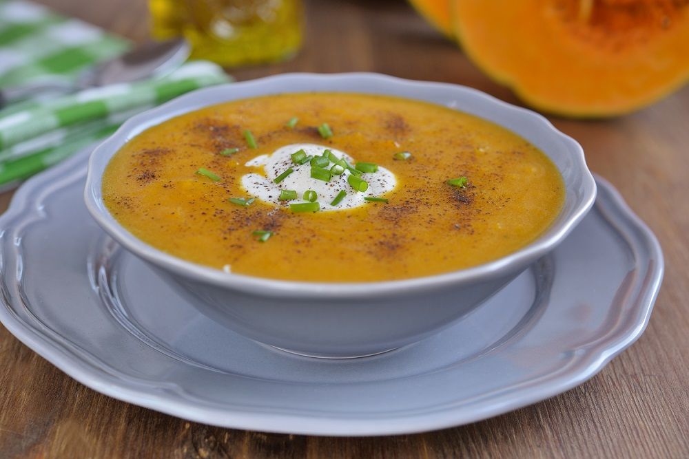 Butternut squash soup sour cider cream