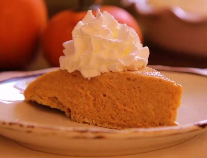 Slice of pumpkin pie