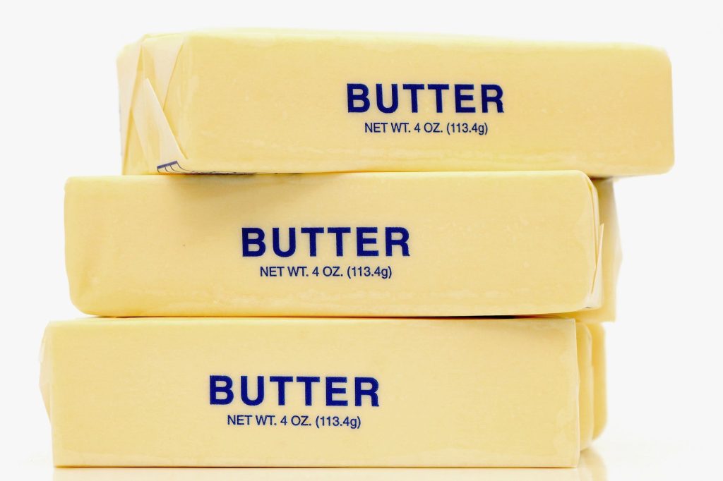Stacks of 4 oz butter sticks