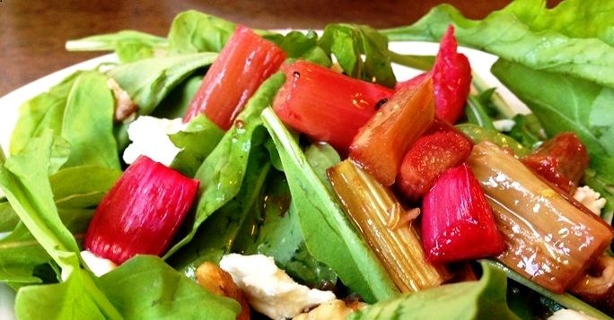 roasted rhubarb salad